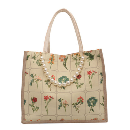 Bestickte Blumendruck-Tasche