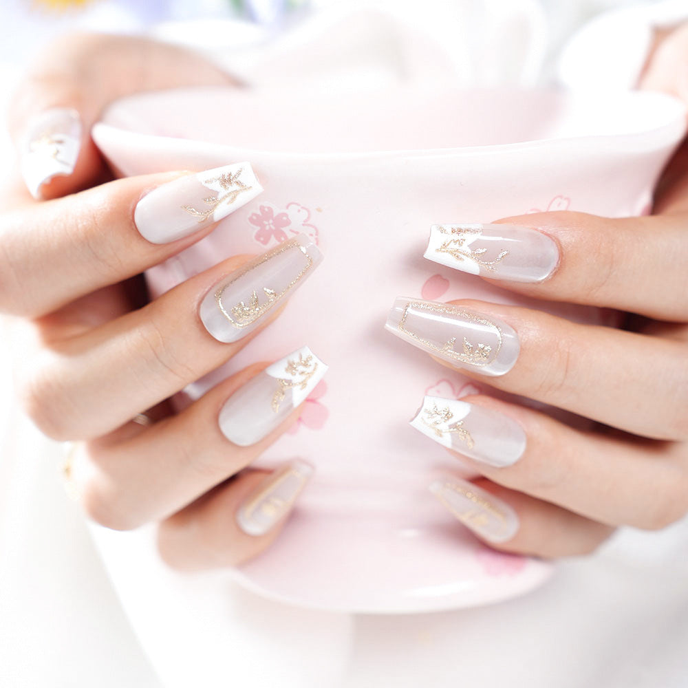 Blumenmuster Press-On Nagelset Brehn