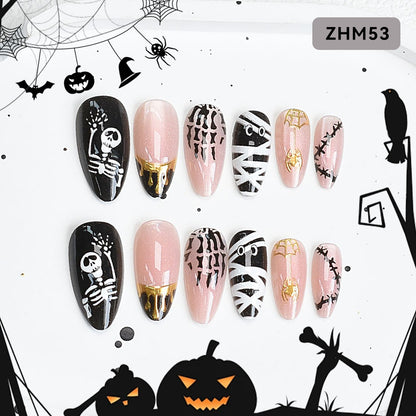 Halloween-Themen Künstlerische Press-On Nägel Set Brehn