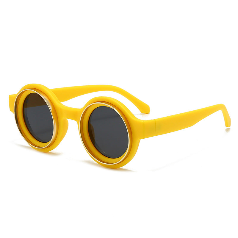 Damen modische runde Sonnenbrille mit auffälligem Design Brehn