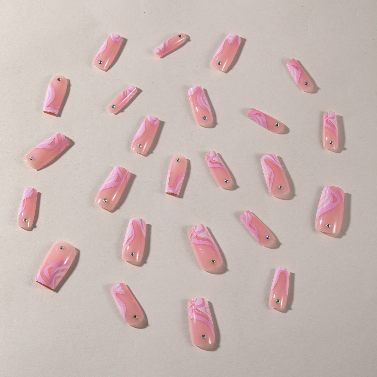 Elegante Lange Acryl Nagel Kunst Erweiterungen Brehn