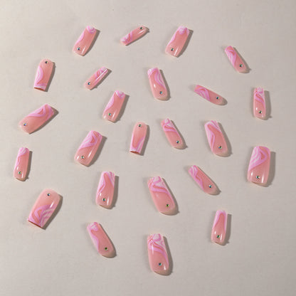 Elegante Lange Acryl Nagel Kunst Erweiterungen Brehn