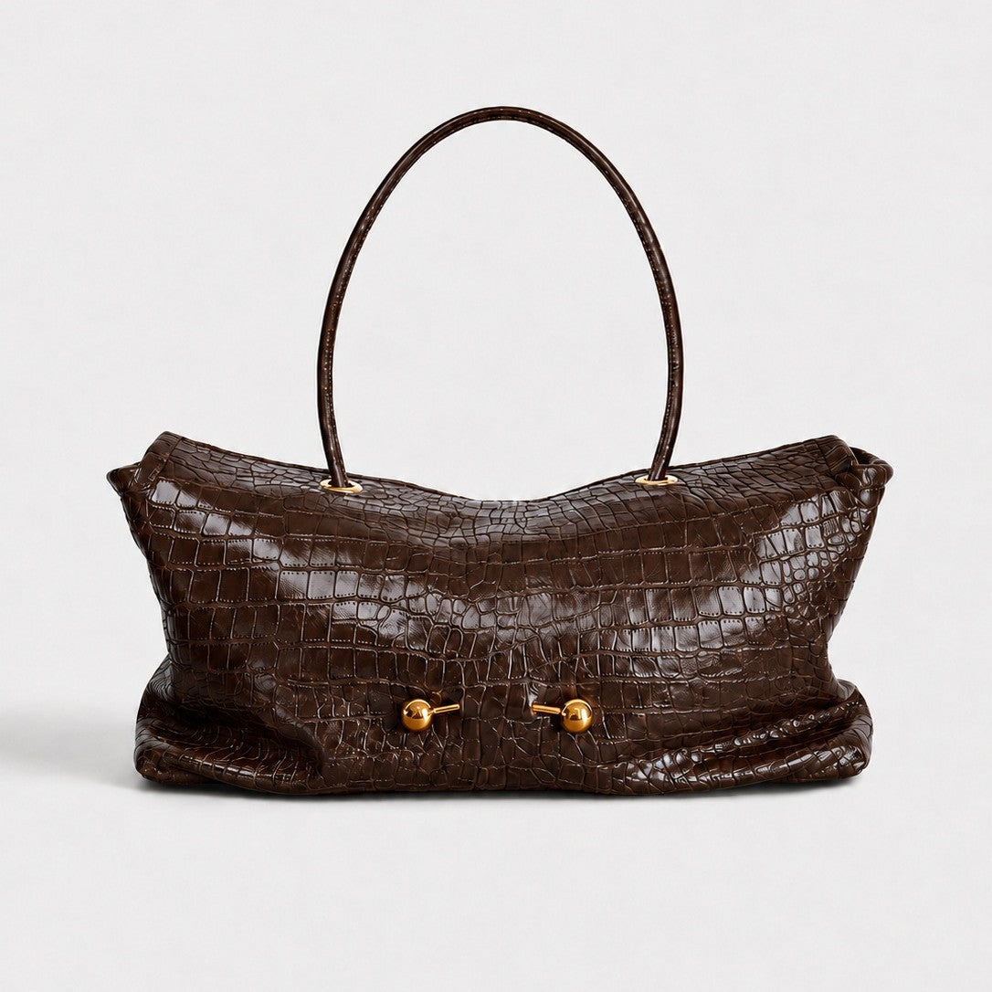 Elegante Krokodil-Textur Schultertasche
