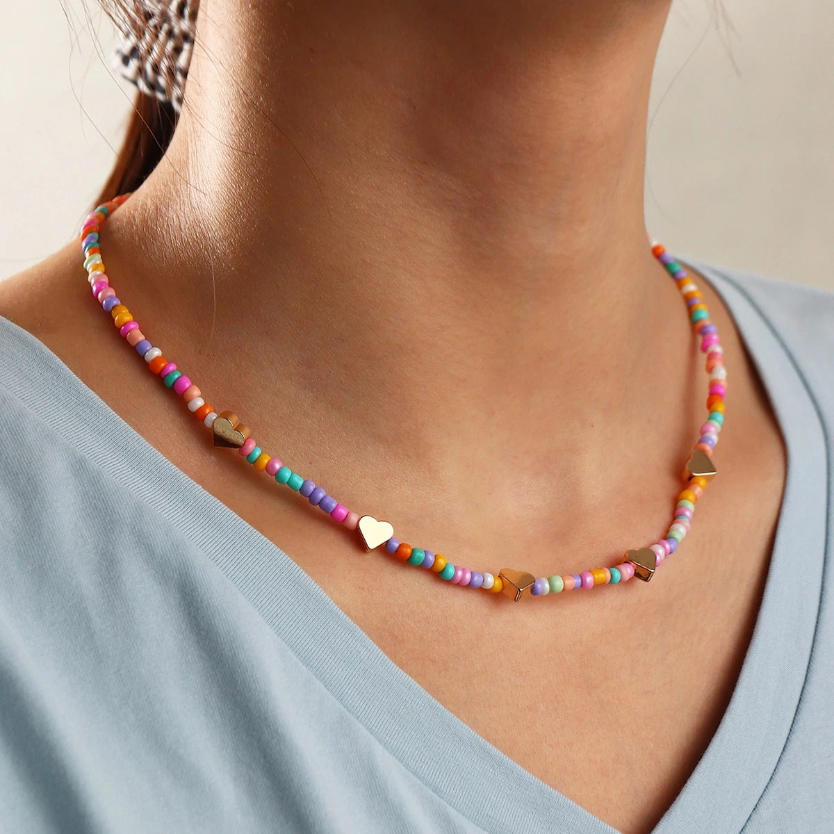 Perlen- und Perlenbesatz Choker-Halskette Brehn