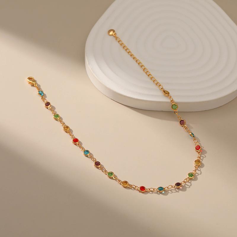 Bunte Edelstein Fußkette Brehn