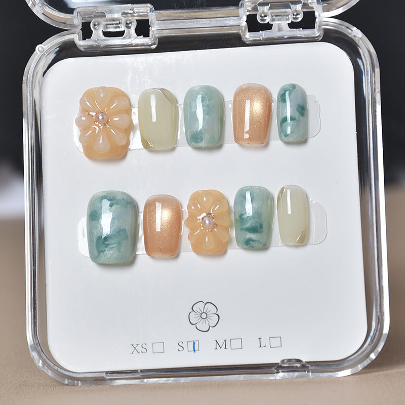 Dekorativer Floral Press-On Nagelset Brehn