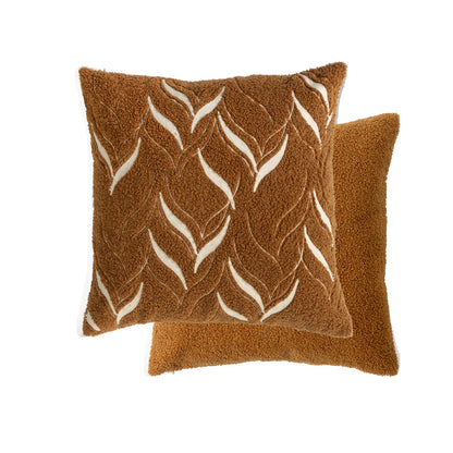 Bouclé-Kissen mit handgesticktem Ethno-Design und abnehmbarem Bezug Brehn