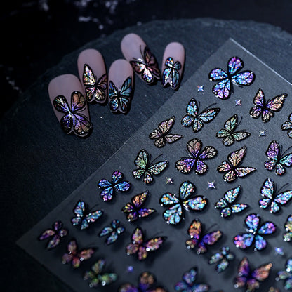 Glitzernde Schmetterling Nagelkunst Aufkleber