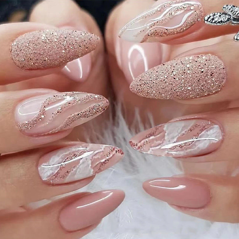 Elegante Glitzer Gel Nagelkunst Tipps Brehn