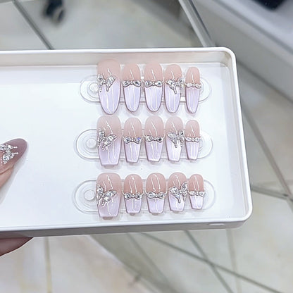 Luxus Strass-Verzierte Press-On Nagelkunst Set Brehn