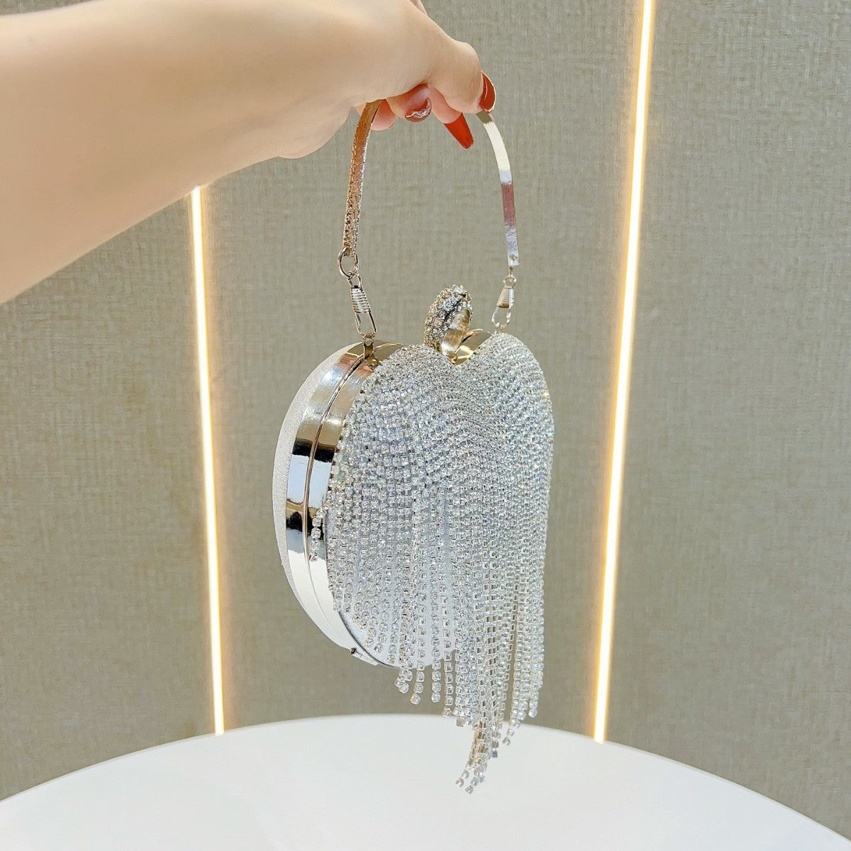 Herzförmige Strass Abendhandtasche