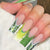 Kunstnagelset mit eleganten Glitzer- und spezifischen Designs Brehn
