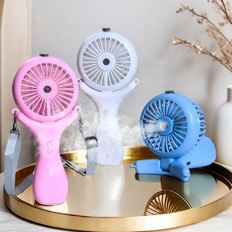 Tragbarer Mini-Lüfter für Damen mit Sprühfunktion und flexiblem Montagesystem Brehn
