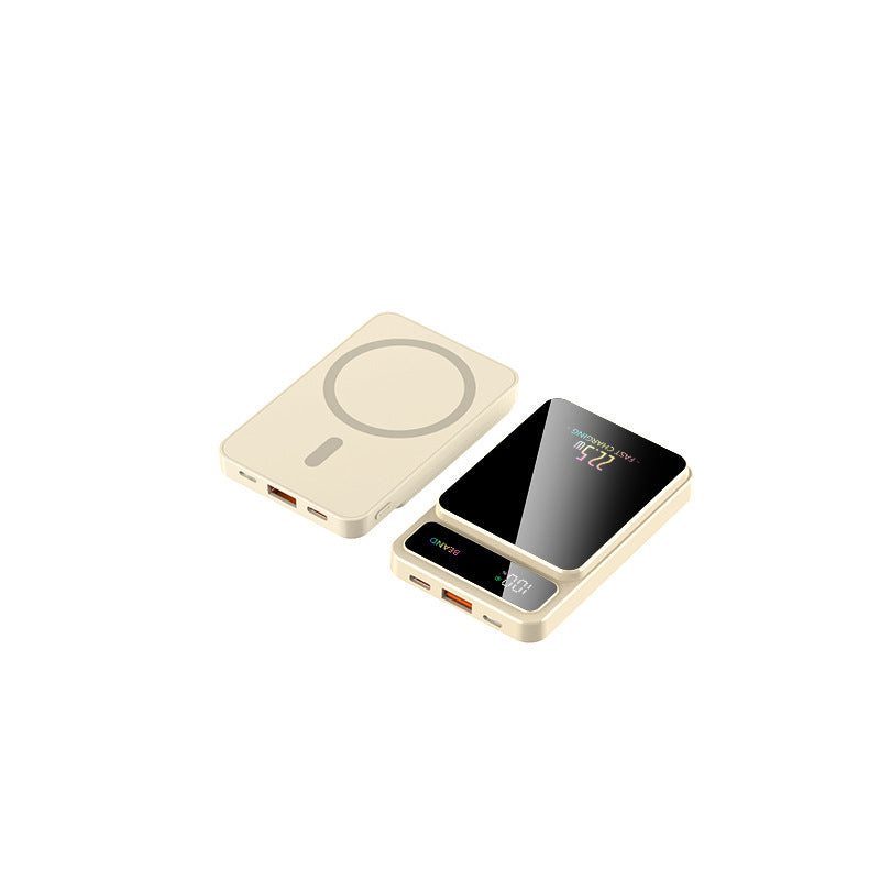 Powerbank mit kabelloser Ladetechnologie und LCD-Display Brehn