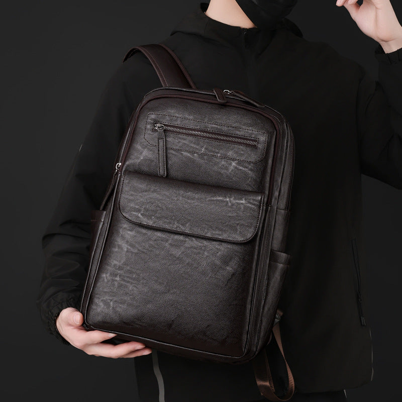Langlebiger Leder Laptop Rucksack