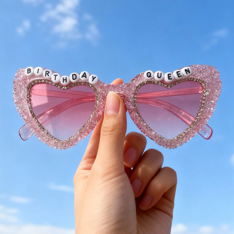 Rhinestone-beschmückte Herz-Sonnenbrille Brehn