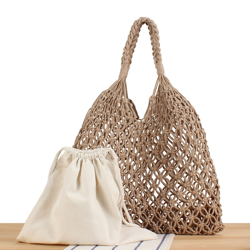 Handtasche Aus Robustem Handgeknüpftem Netzmaterial Brehn