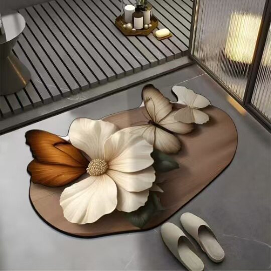 Florales Design Badezimmermatte Brehn