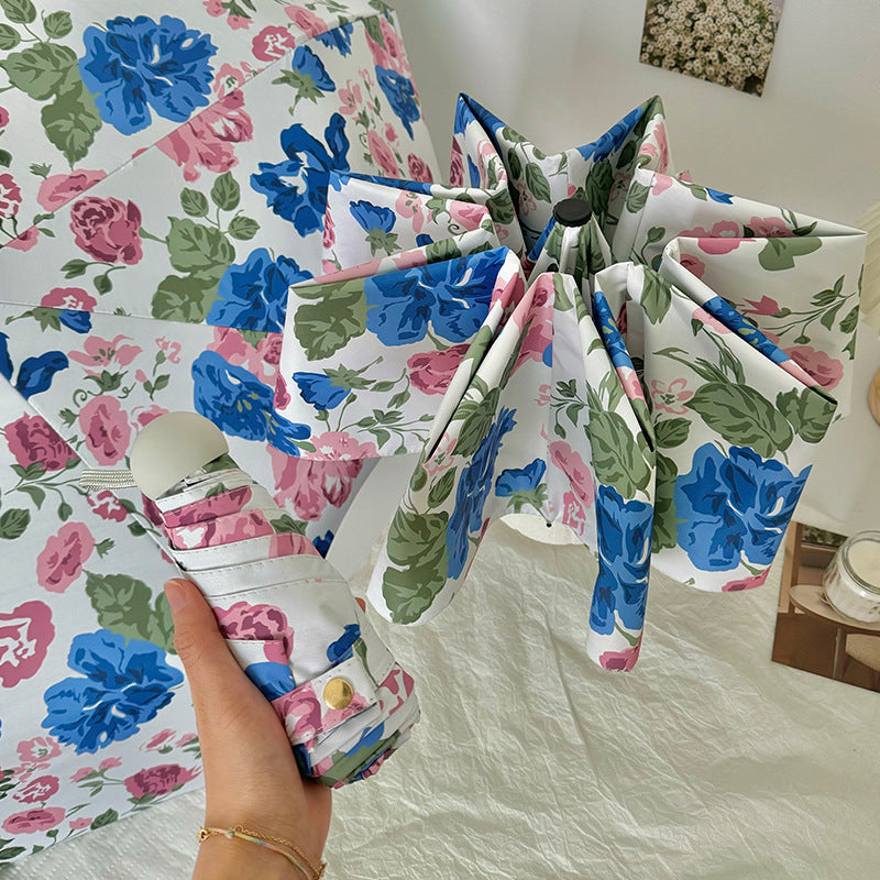 Damen Faltregenschirm mit hochwertigem Blumendesign Brehn