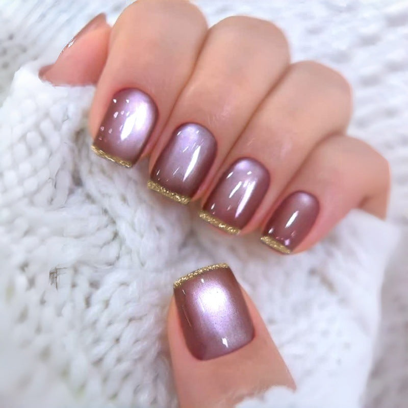 Glamouröses Press-On Nagelset mit Glitzer-Spitzen Brehn