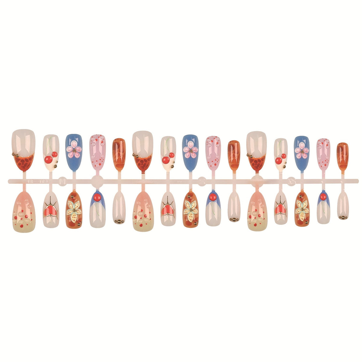 Künstlerisches florales Design Press-On-Nagelset