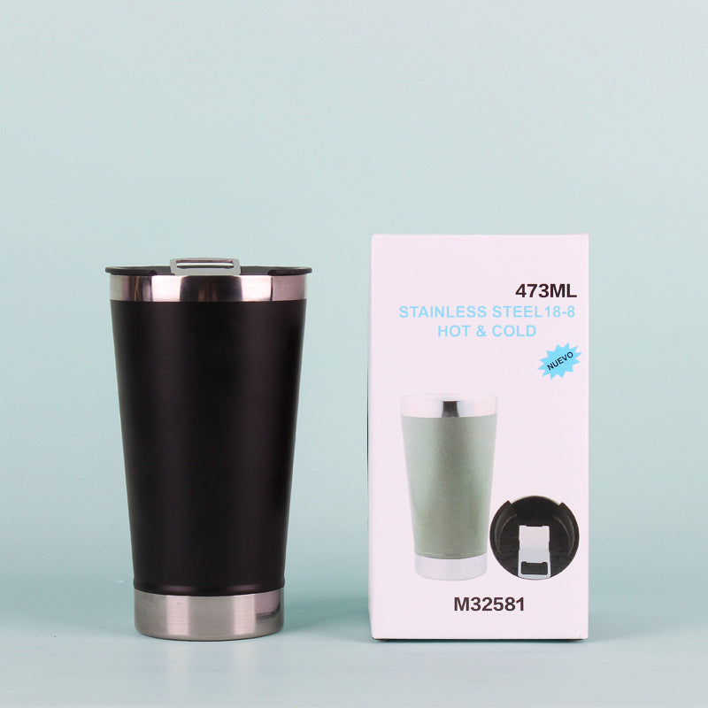 Unisex Isolierter Edelstahl-Trinkbecher mit Deckel und Anti-Rutsch-Beschichtung Brehn