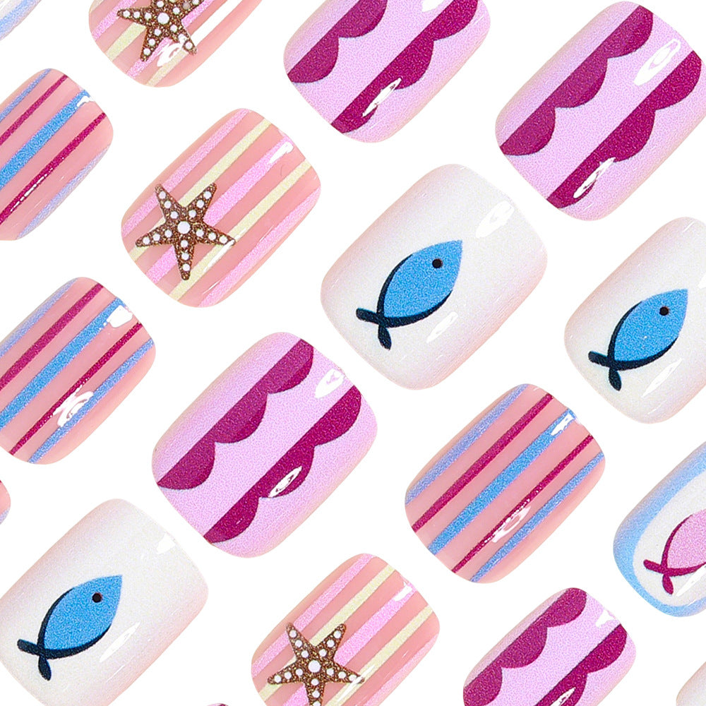 Maritimen Themen Press-On Nagelkunst Brehn