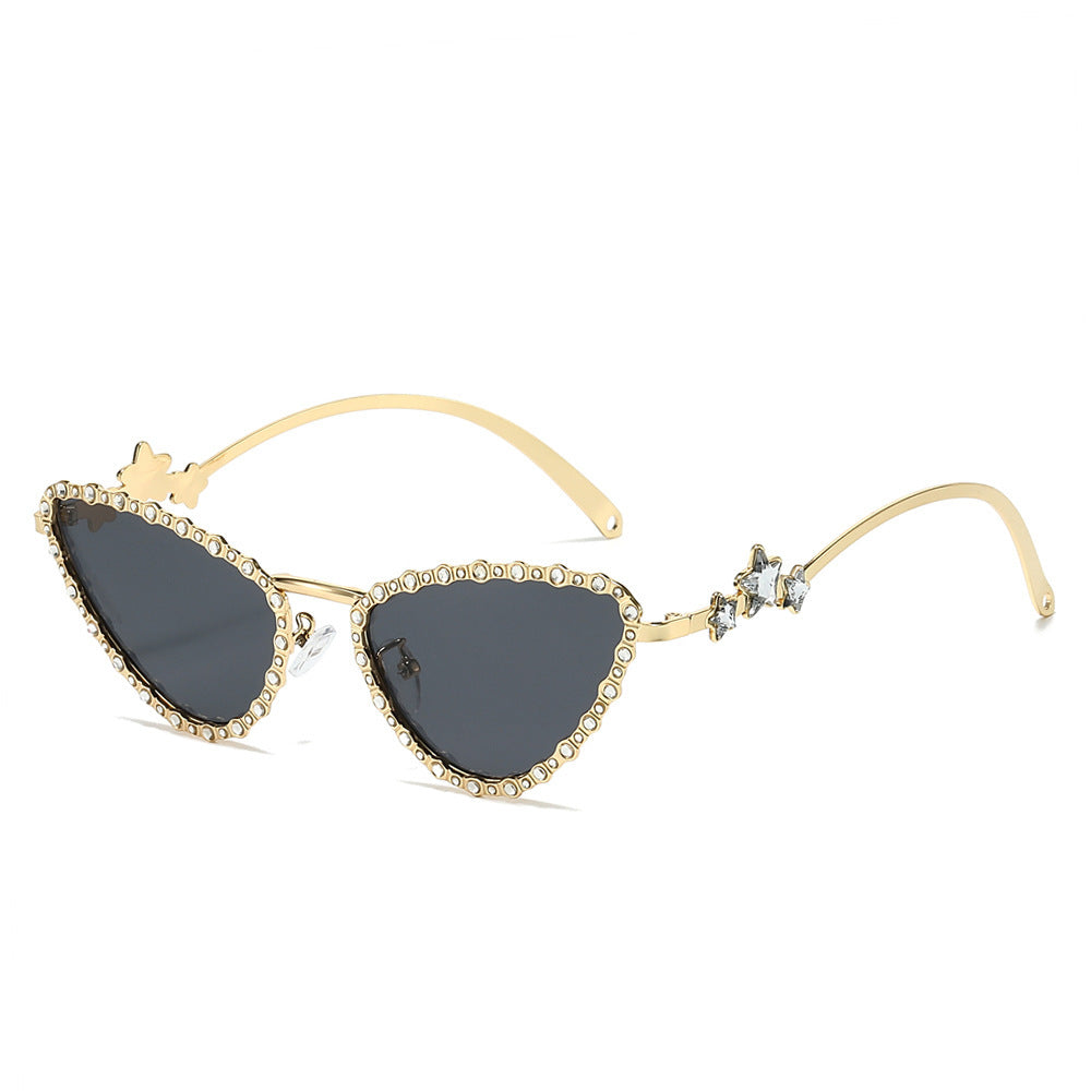 Glamouröse Cat-Eye-Sonnenbrille mit Kristallakzenten Brehn
