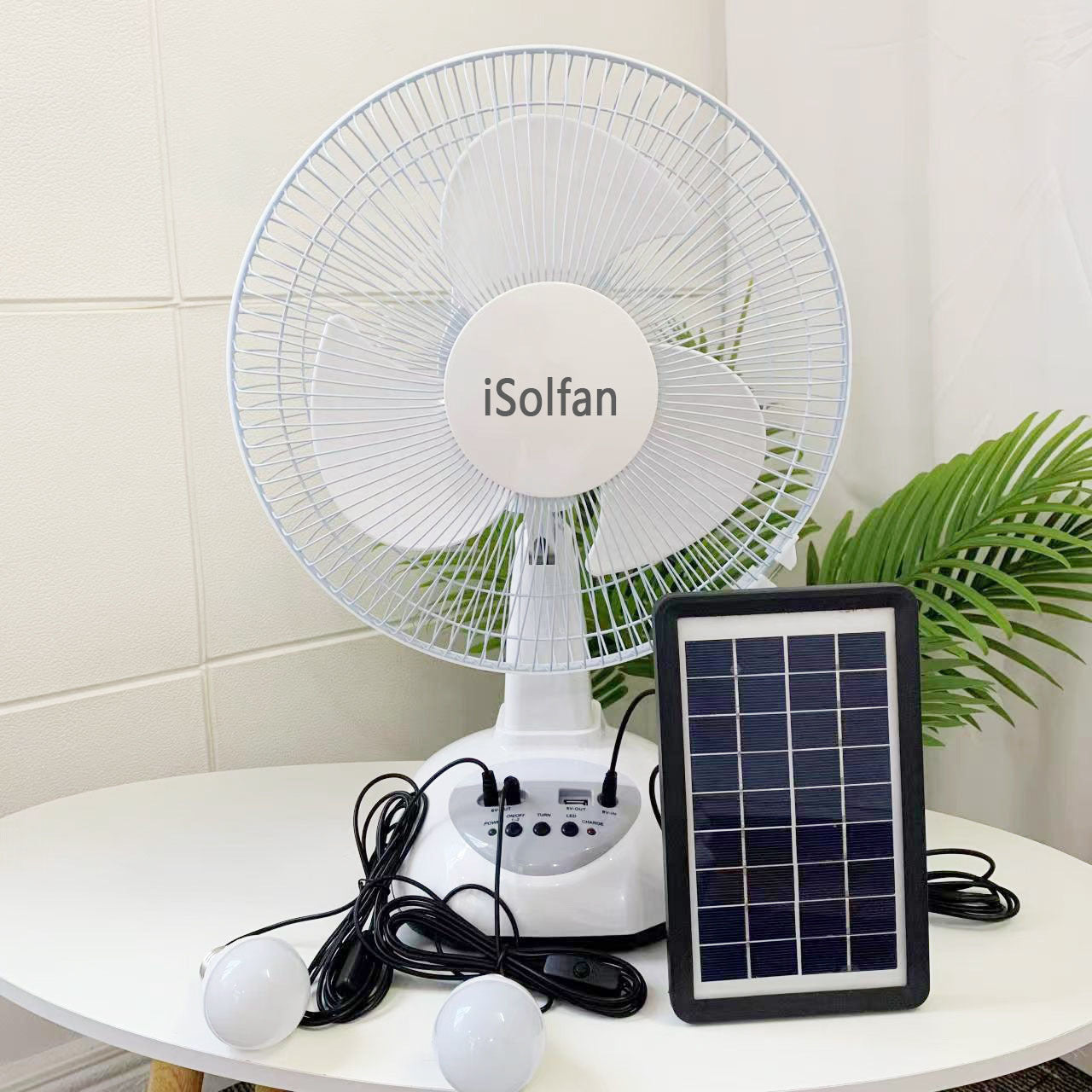 Damen tragbarer Solarbetriebener Ventilator mit integriertem Lichtsystem Brehn