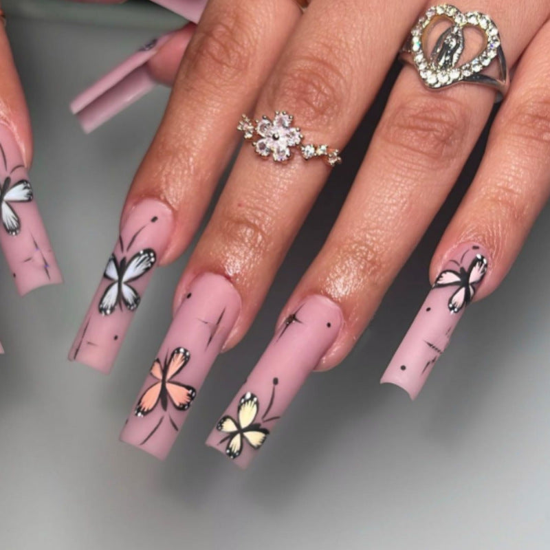 Künstlerische florale Ombre-Nagelspitzen Brehn