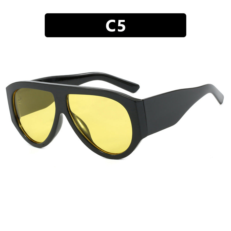 Damen modische Sonnenbrille im modernen Design mit breitem Rahmen Brehn