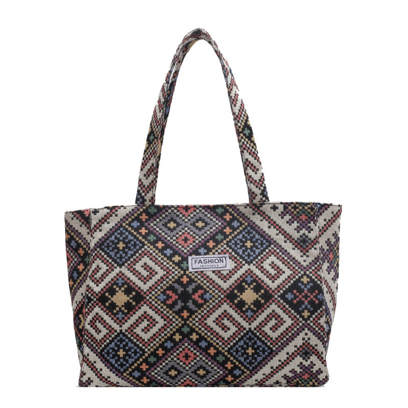 Dekorative gemusterte Stofftasche