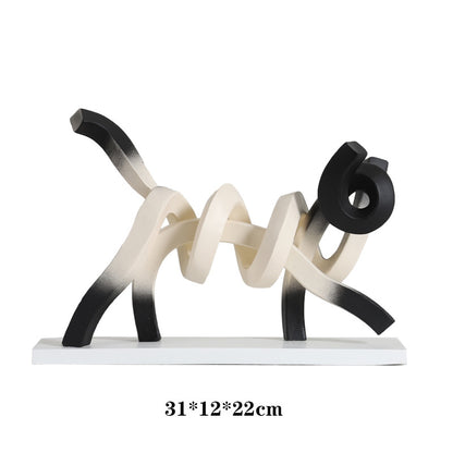 Abstrakte Kunst Katzen Skulptur