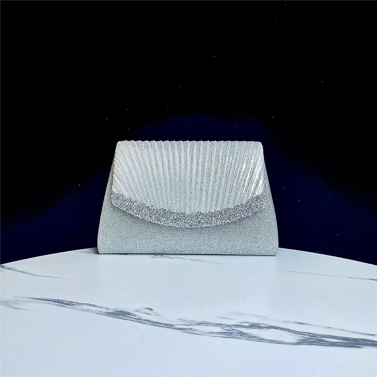 Faltete Satin Abend-Clutch