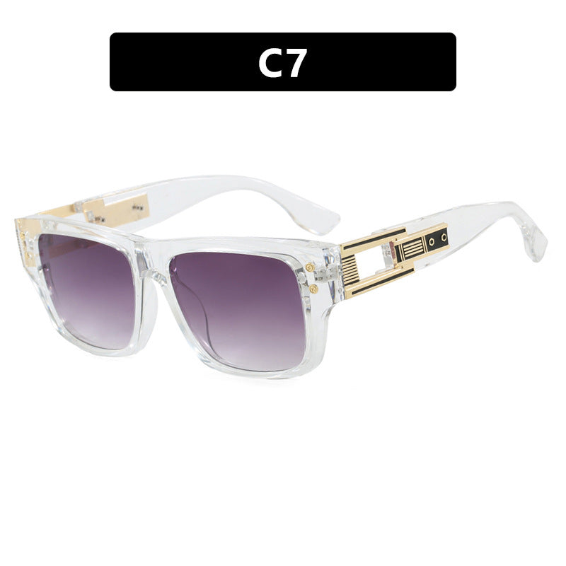 Damen modische quadratische Sonnenbrille mit eleganter goldener Zierstruktur Brehn