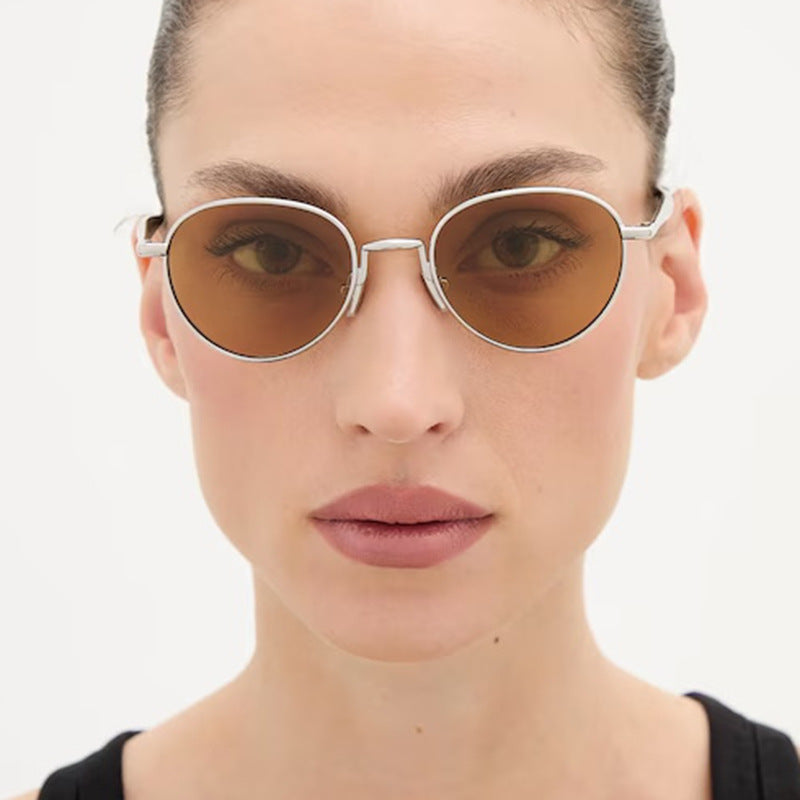 Damen runde Sonnenbrille mit elegantem Metallrahmen und UV-Schutz Brehn