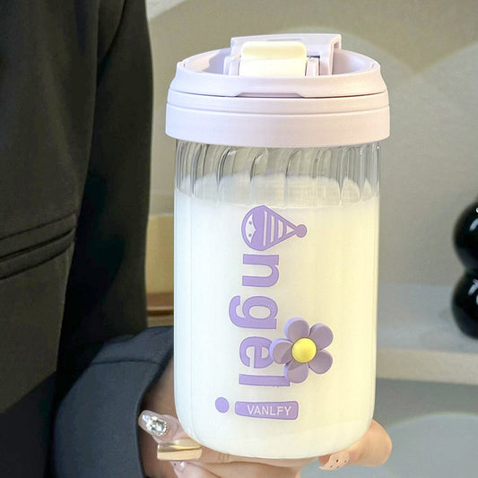 Damen Isoliertrinkbehälter mit fröhlichem Blumenmotiv Brehn