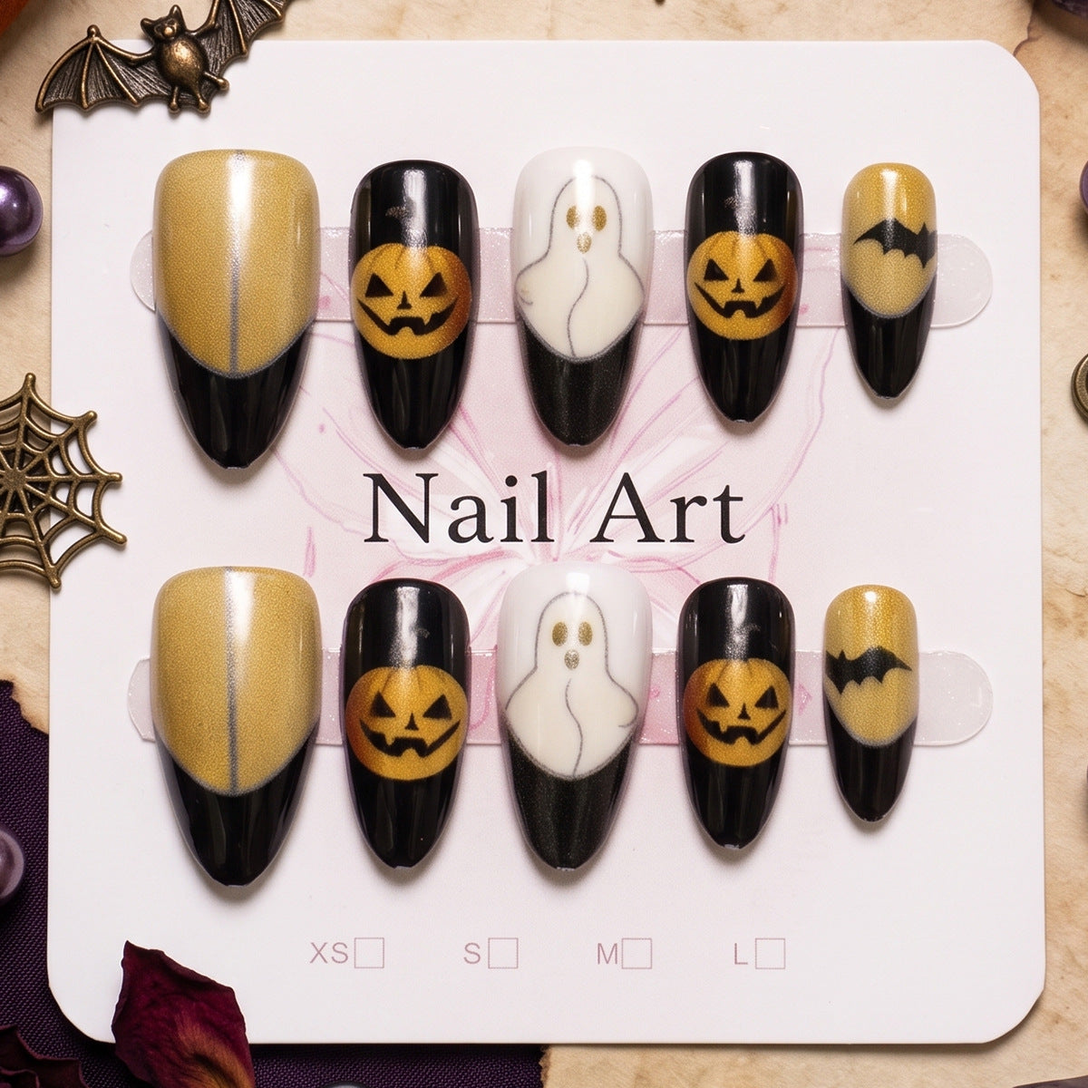 Halloween-Themen Press-On Nagelkunst Set