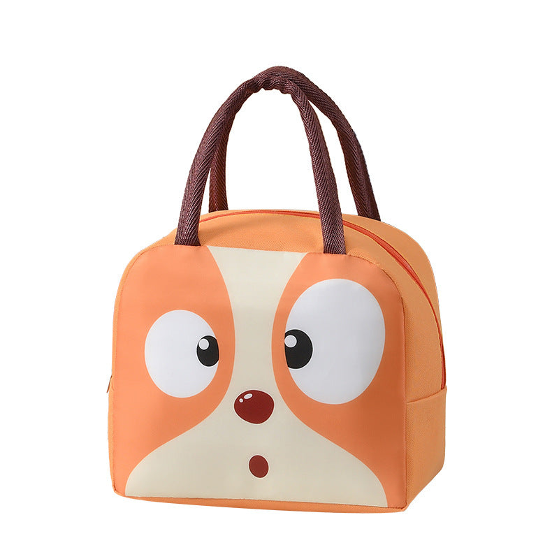 Süße tierische isolierte Lunch-Tasche Brehn