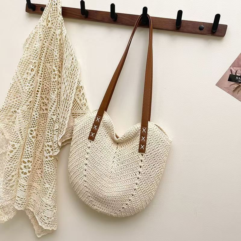 Handgefertigte Strandtasche mit Eleganten Ledergriffen Brehn