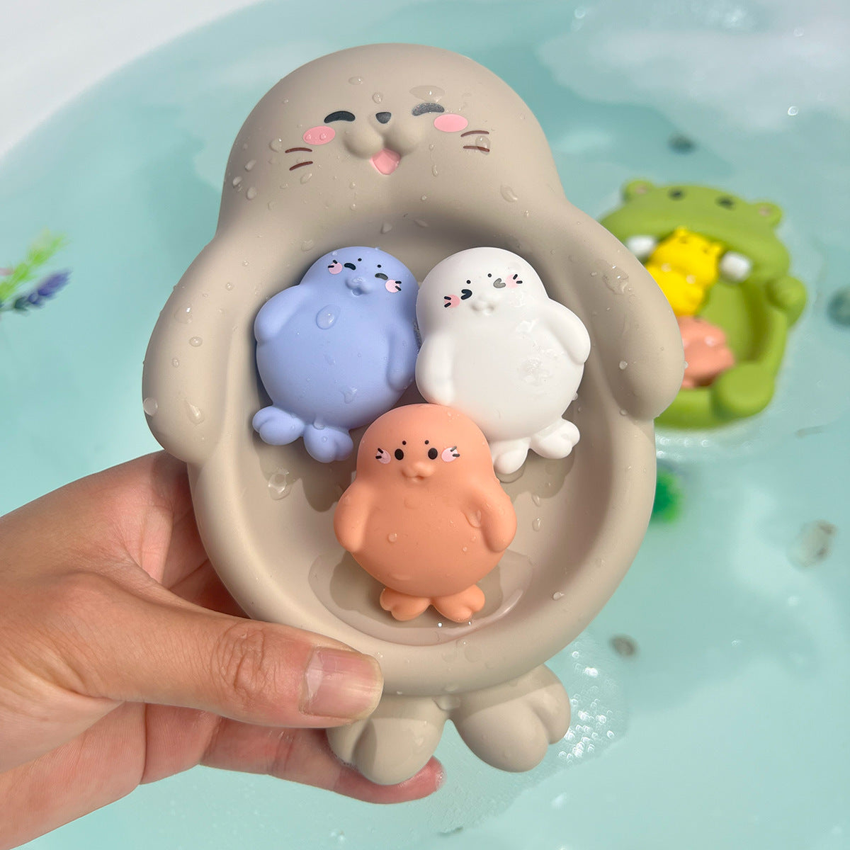 Unisex Badespaßspielzeugset mit niedlichen Nilpferdfiguren Brehn
