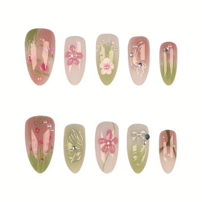 Florale Kunst Press-On Nagelspitzen Set