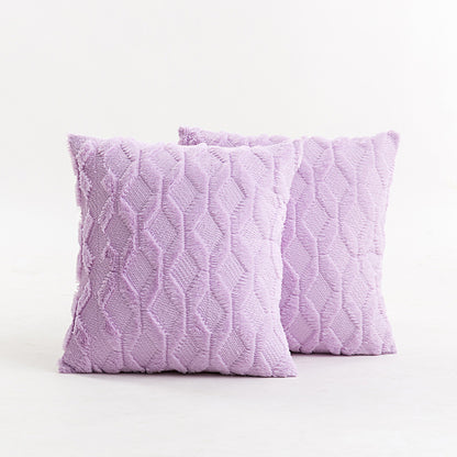 Texturiertes Strick-Diamond-Tufted quadratisches Wurfkissenbezug mit ausgefranstem Rand