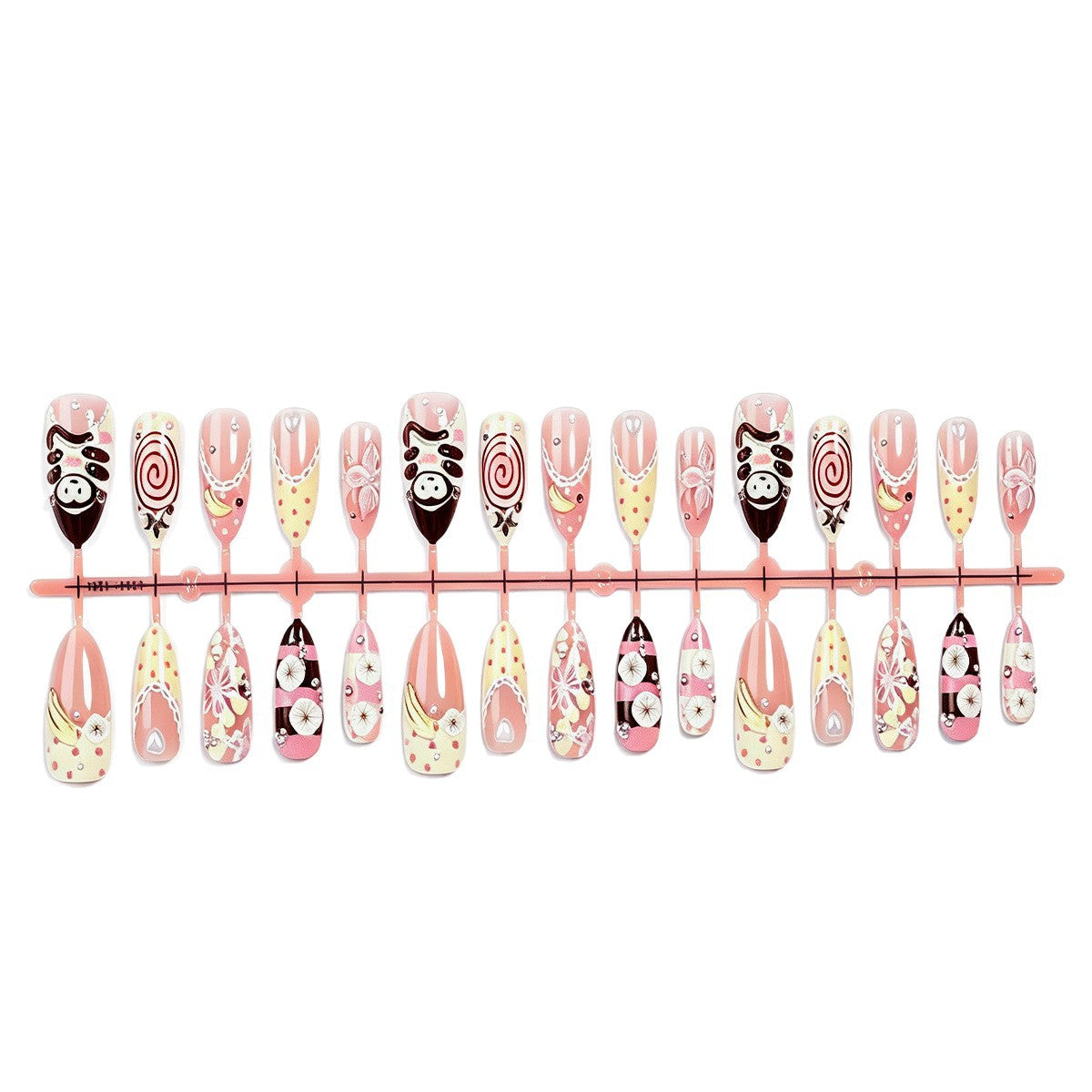 Künstlerisches, schokoladeninspiriertes Aufkleben-Nagelset Brehn