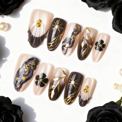 Künstlerisches Design Press-On Nagelkunst Set Brehn