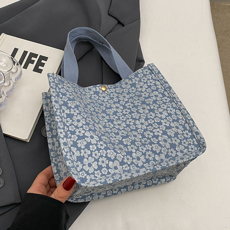 Blumenmuster Stoff Schultertasche