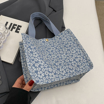 Blumenmuster Stoff Schultertasche