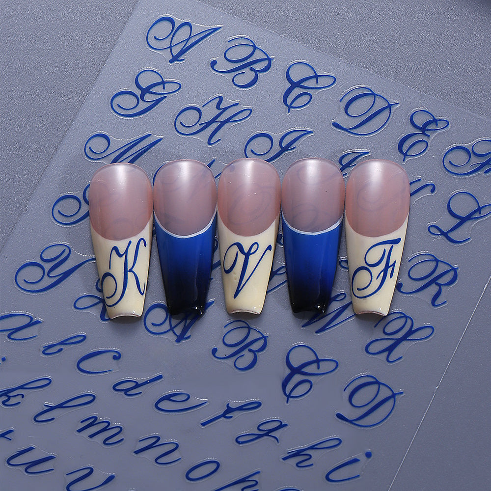 Elegantes Kalligraphie Nagelkunst Schablonen Set