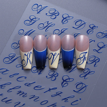 Elegantes Kalligraphie Nagelkunst Schablonen Set