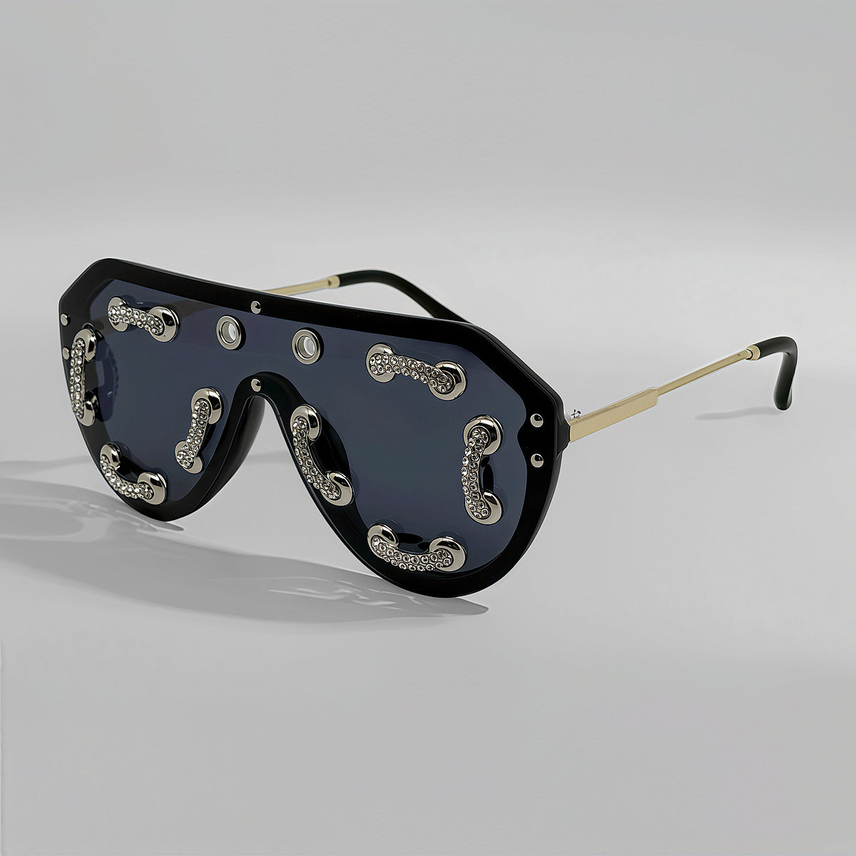 Damen extravagante Designer-Sonnenbrille mit funkelnden Akzenten Brehn